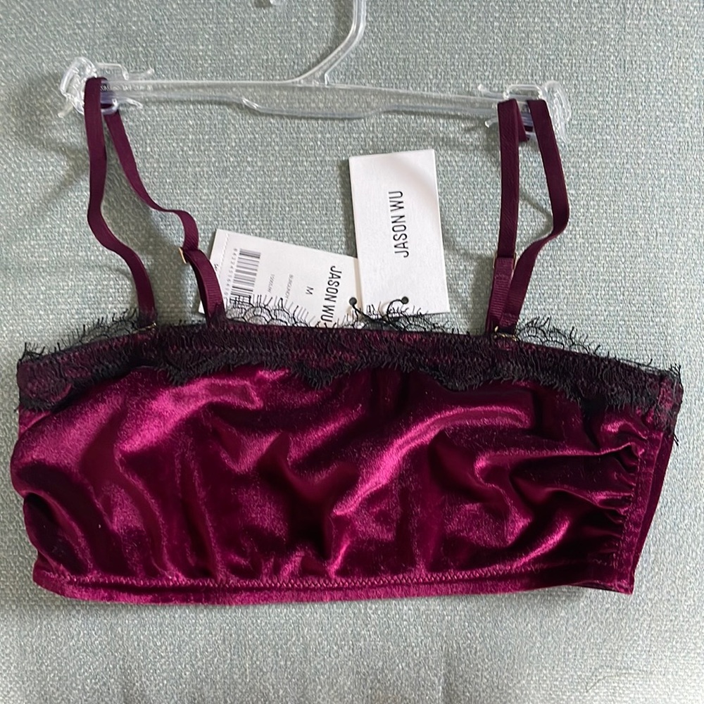 Jason Wu burgundy velvet bralette NWT